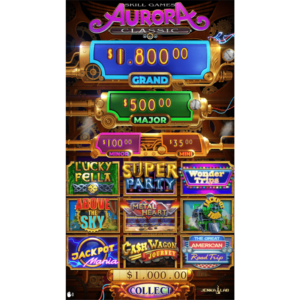 Aurora Classic by Jenka Lab title screen displaying 9 different games on one game board
